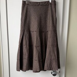 Luisa Cerano Chic Brown A-Line Women's flare wool blend  Skirt size 6